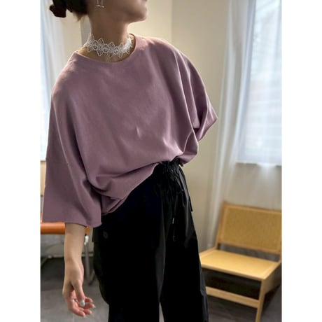 【 cafune 】 Azuma sweat half sleeve pullover