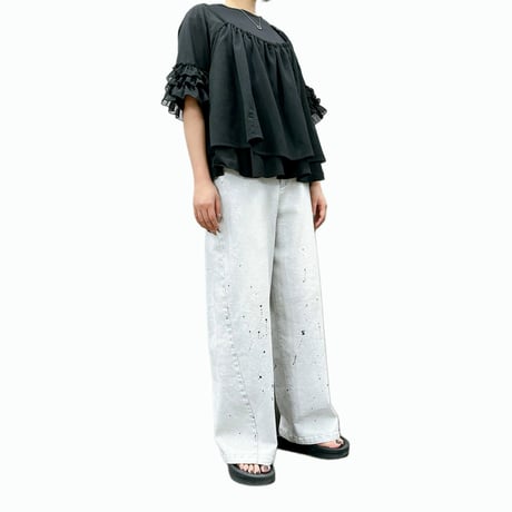 ✨再入荷✨【 ayane 】 グレイッシュデニムバレルレッグパンツ