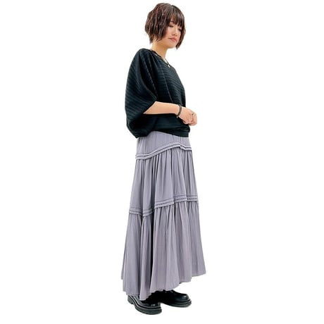 【 ayane 】横編みドルマンプルオーバーニット