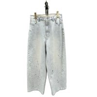 ✨再入荷✨【 ayane 】 グレイッシュデニムバレルレッグパンツ 【ショート丈・ペイント加工】