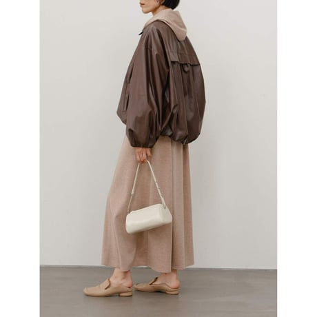 【 YENN 】 [Y264-42119] LEATHER LIKE BLOUSON
