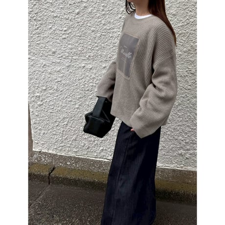 【 ROSIEE 】 フォトプリントチュール重ねゆったりニット