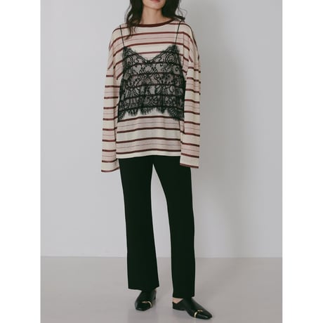 【 CHIGNON 】 ｼｱｰﾗﾝﾀﾞﾑﾎﾞｰﾀﾞｰTEE