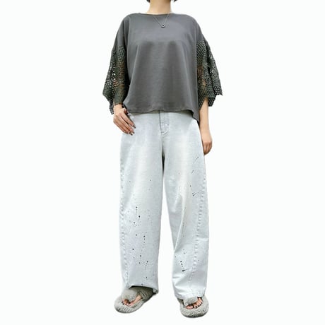✨再入荷✨【 ayane 】 グレイッシュデニムバレルレッグパンツ