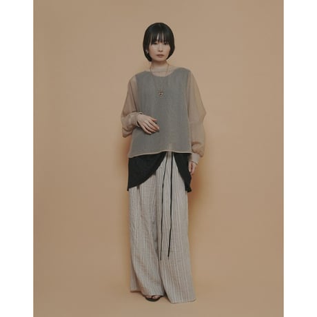 【 CYAN TOKYO 】 シアーリップルリブTOPS