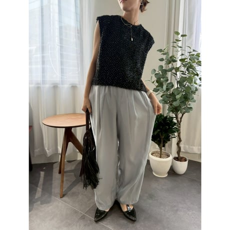 【 cafune 】 tuck sheer easy pants