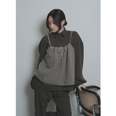 【 CYAN TOKYO 】 スライバーギャザ―キャミ