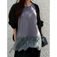 【 ROSIEE 】　大人裾レースニット