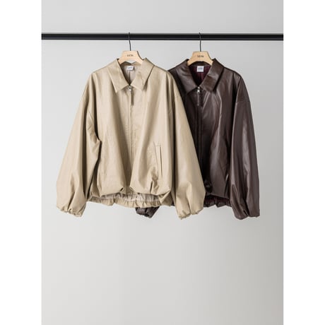【 YENN 】 [Y264-42119] LEATHER LIKE BLOUSON