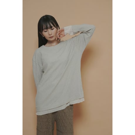 【 CYAN TOKYO 】 モザイクジャガードL/S TOPS