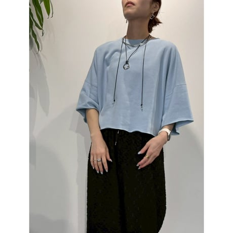 【 cafune 】 Azuma sweat half sleeve pullover