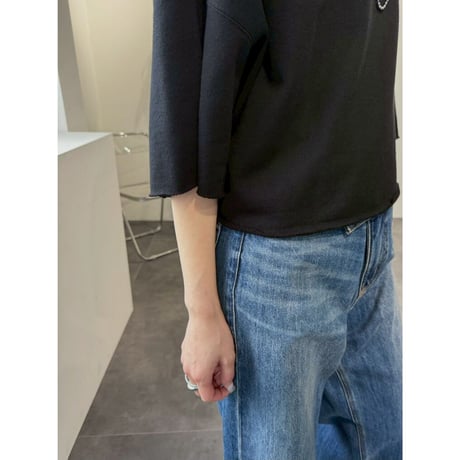 【 cafune 】 Azuma sweat half sleeve pullover