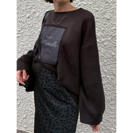 【 ROSIEE 】 フォトプリントチュール重ねゆったりニット