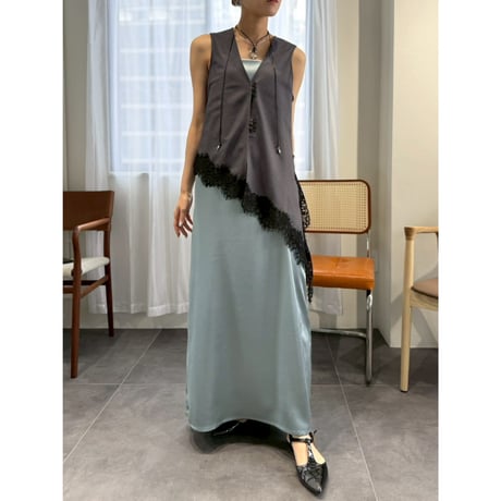 【 cafune 】 asymmetry lace gilet