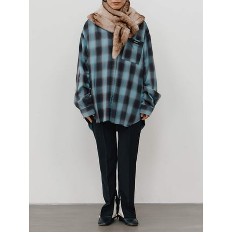 【 YENN 】 [Y264-11123] WASHED PLAID SHIRT