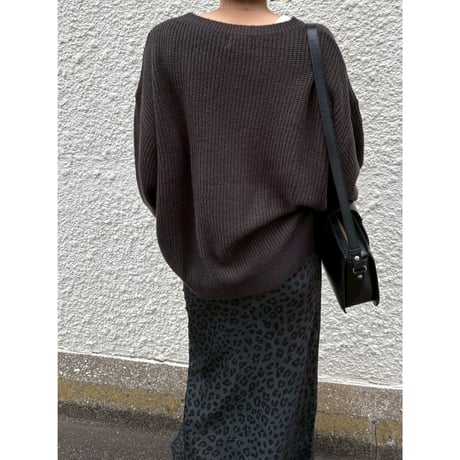 【 ROSIEE 】 フォトプリントチュール重ねゆったりニット