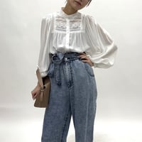 【 cafune 】 lace gather blouse