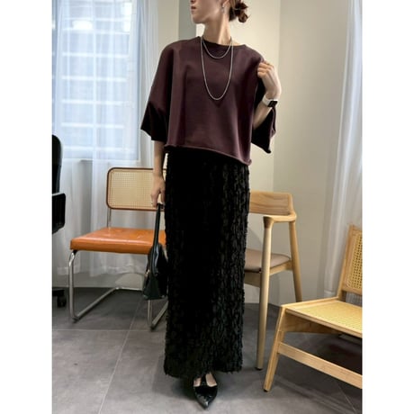 【 cafune 】 Azuma sweat half sleeve pullover