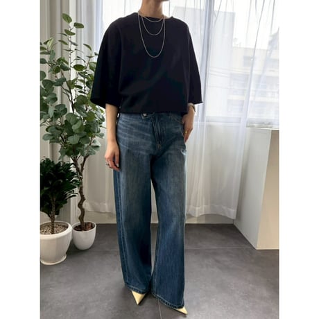 【 cafune 】 Azuma sweat half sleeve pullover