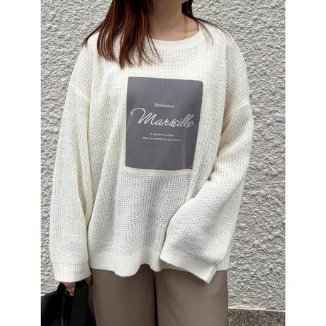 【 ROSIEE 】 フォトプリントチュール重ねゆったりニット