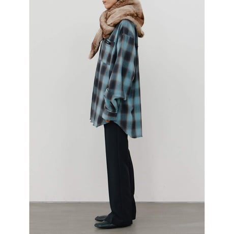 【 YENN 】 [Y264-11123] WASHED PLAID SHIRT