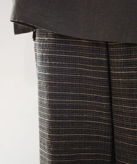 パンツ シンプルショート mix weave チャコール 6860XC