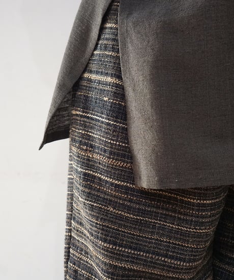パンツ シンプルショート mix weave チャコール 6860XC