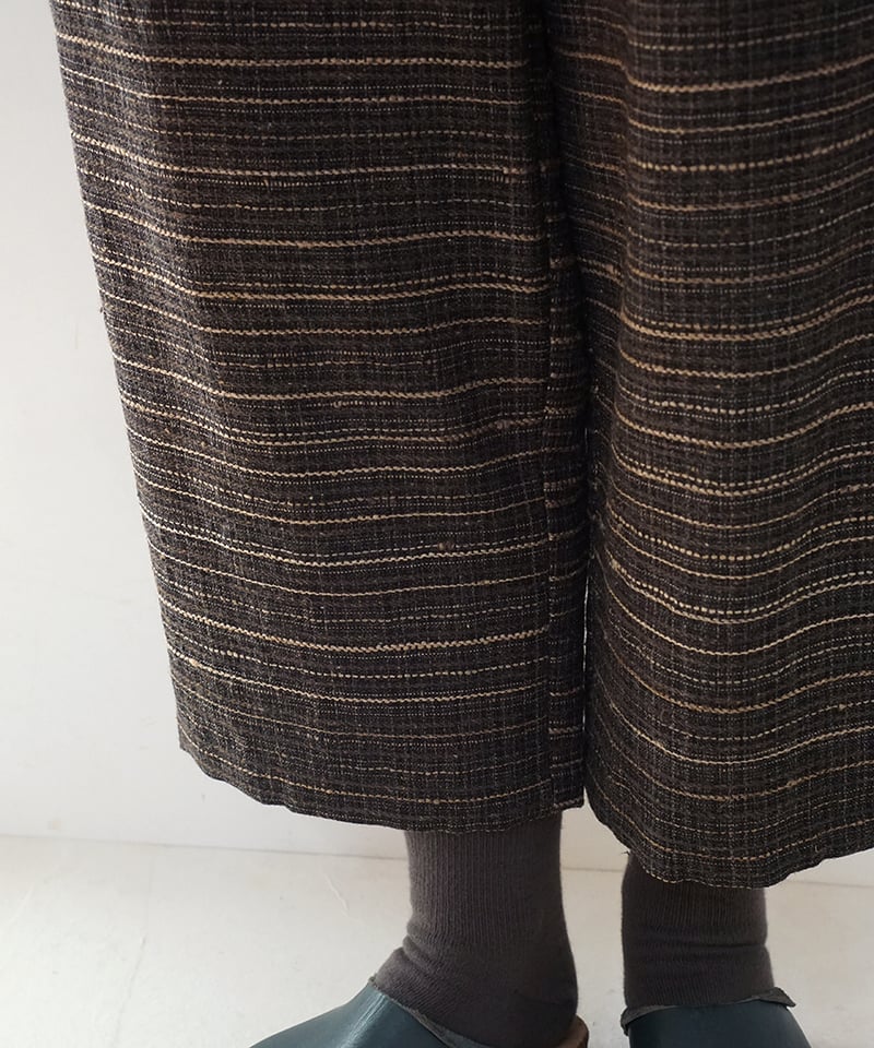 パンツ シンプルショート mix weave チャコール 6860XC | MAKI TEXT