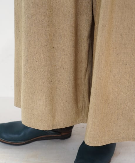 パンツ プレーン タッサーシルクナーシ マスタード 6864tnY