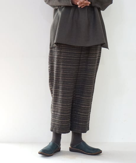 パンツ シンプルショート mix weave チャコール 6860XC