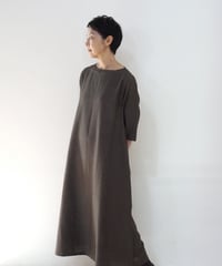 ワンピース クルタ ボートネックlong タッサーナーシ 濃色 6982tnG