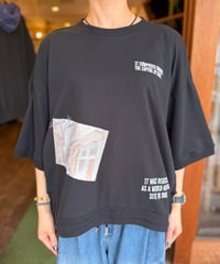 フォトプリント切り替えプルオーバー-ブラック-