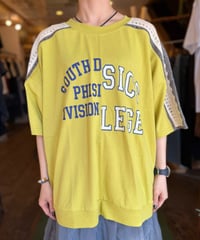 お袖クロシェ切り替えプルオーバー-イエロー-