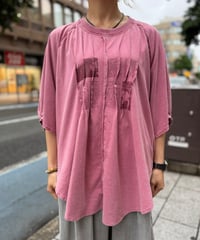 フロントタックTシャツ-ピンク-