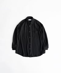 Graphpaper _ Wool Smooth Flannel Oversized Regular Collar Shirt ( Black )