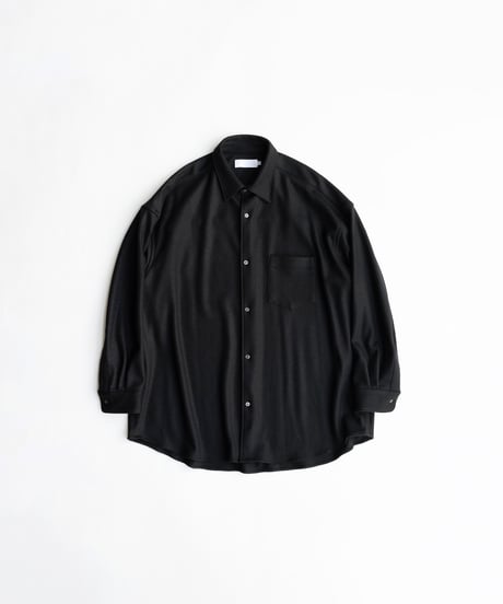 Graphpaper _ Wool Smooth Flannel Oversized Regular Collar Shirt ( Black )