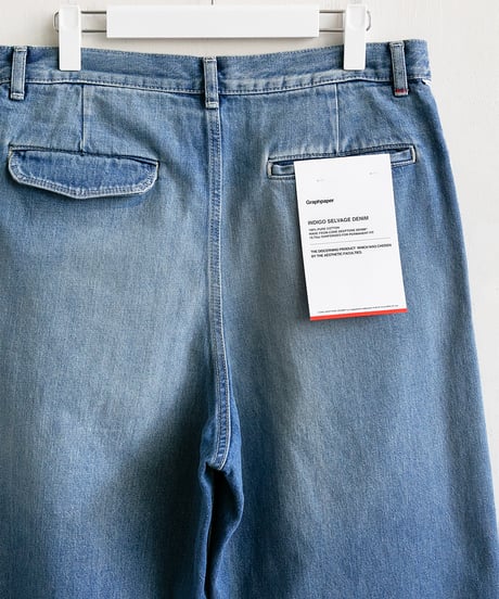 Graphpaper _ Selvage Denim Two Tuck Pants ( LIGHT FADE )