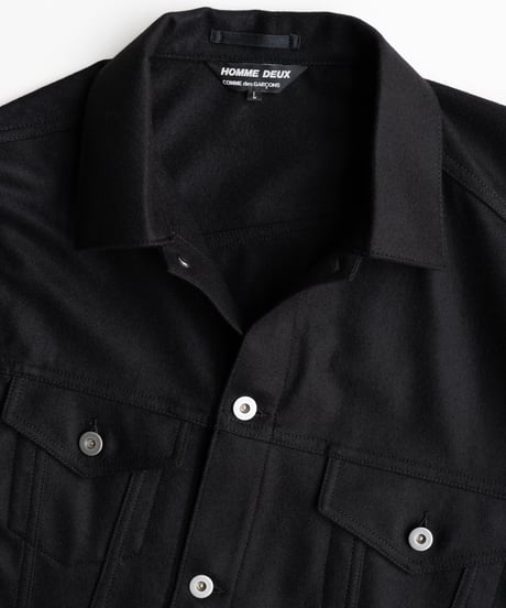 COMME des GARÇONS HOMME DEUX _ ウールフラノ アシンメトリートラッカージャケット