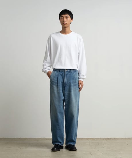 Graphpaper _ Selvage Denim Two Tuck Pants ( LIGHT FADE )