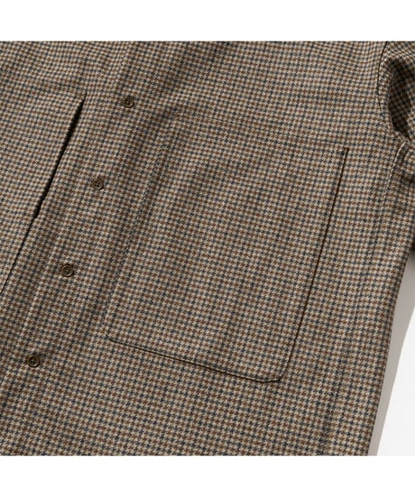 POLYPLOID _ SHIRT JACKET B ( BROWN CHECK )