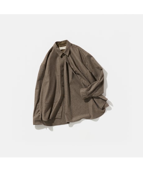 POLYPLOID _ SHIRT JACKET B ( BROWN CHECK )