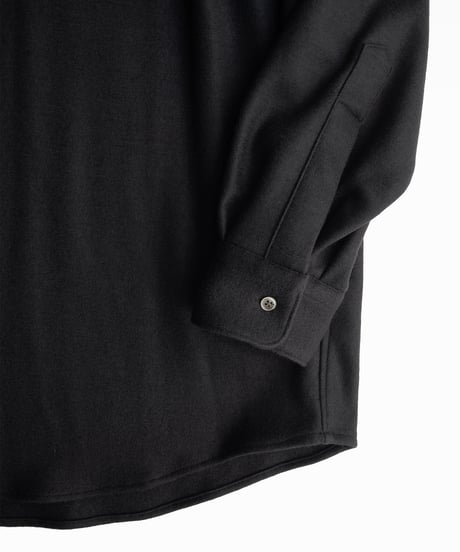 Graphpaper _ Wool Smooth Flannel Oversized Regular Collar Shirt ( Black )