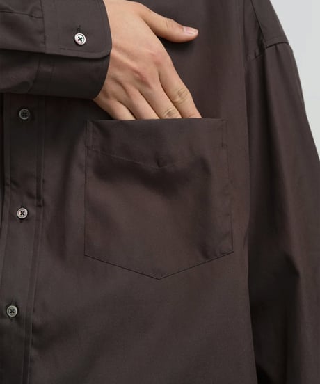 Graphpaper _ Easy Care Poplin L/S Oversized B.D Shirt ( Brown )