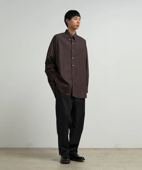 Graphpaper _ Easy Care Poplin L/S Oversized B.D Shirt ( Brown )