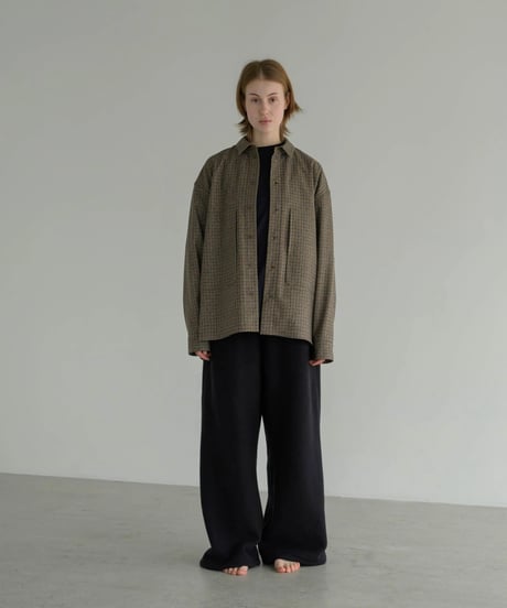 POLYPLOID _ SHIRT JACKET B ( BROWN CHECK )