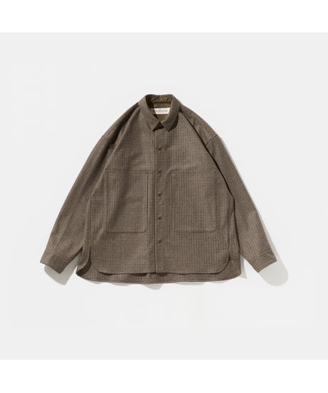 POLYPLOID _ SHIRT JACKET B ( BROWN CHECK )