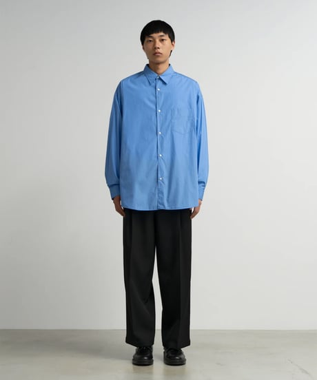Graphpaper _ Broad L/S Oversized Regular Collar Shirt ( Blue )