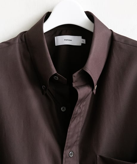 Graphpaper _ Easy Care Poplin L/S Oversized B.D Shirt ( Brown )