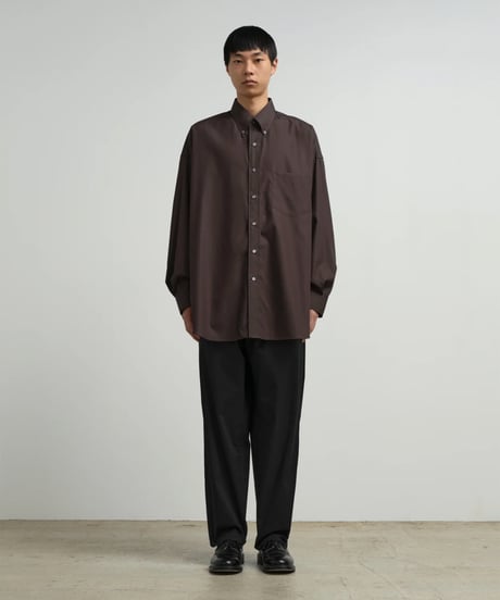 Graphpaper _ Easy Care Poplin L/S Oversized B.D Shirt ( Brown )