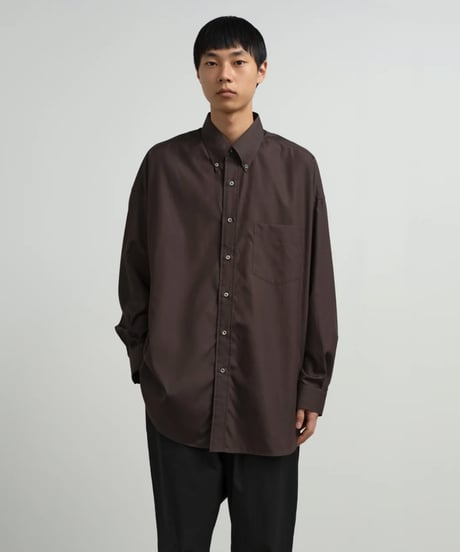 Graphpaper _ Easy Care Poplin L/S Oversized B.D Shirt ( Brown )
